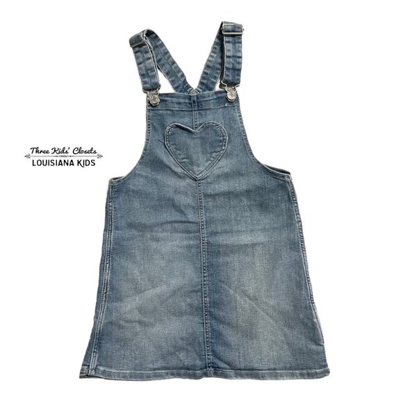 H&M Other - &Denim By H&M 6-7Y Denim Heart Pocket Overall Dress